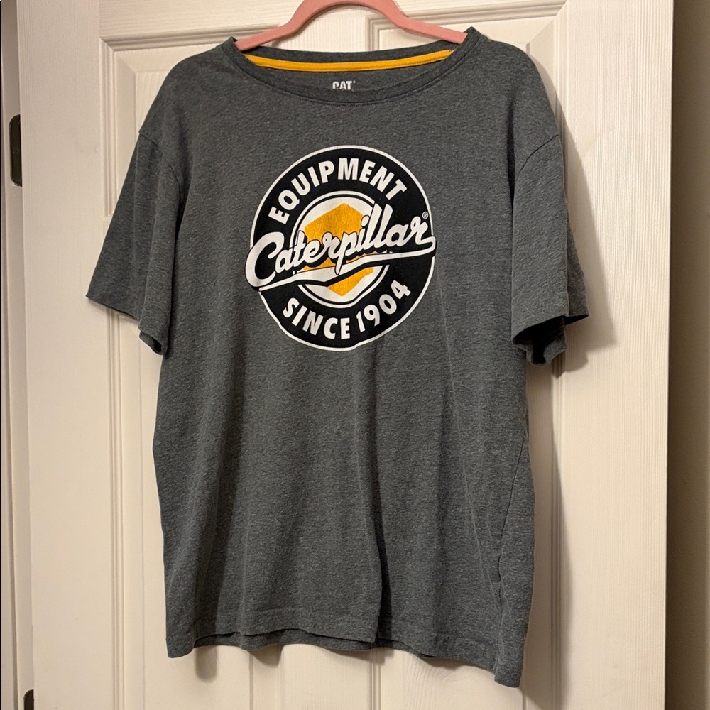 Caterpillar Dark Gray Men's Tee with Logo